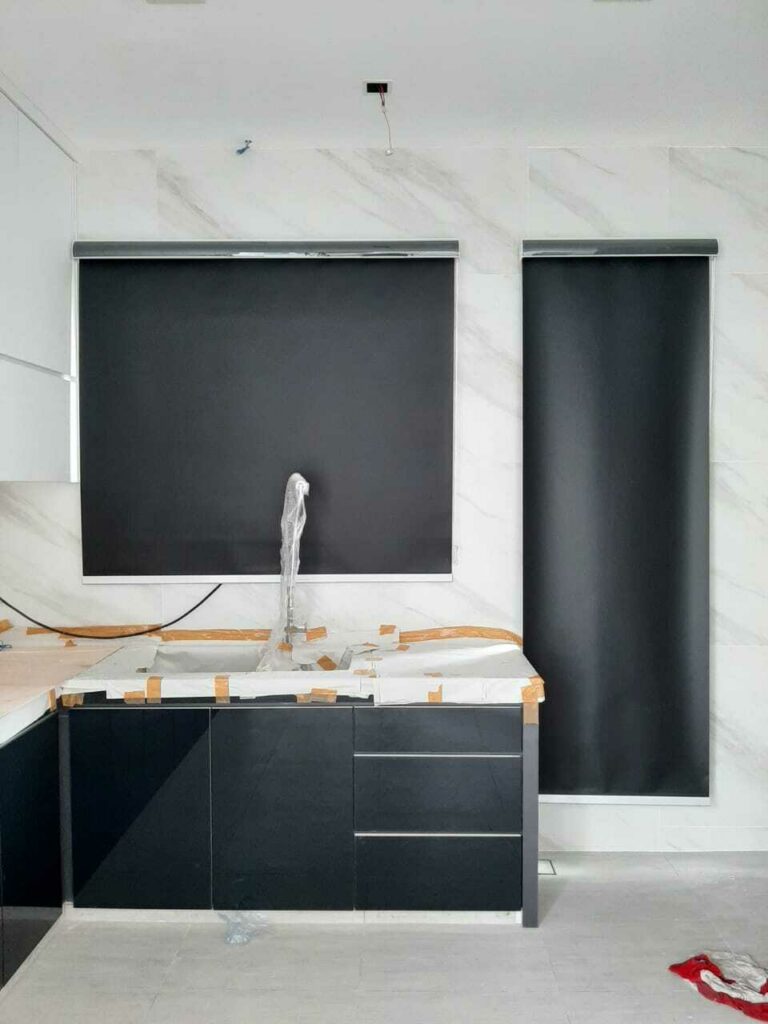 Blackout roller blinds for kitchen